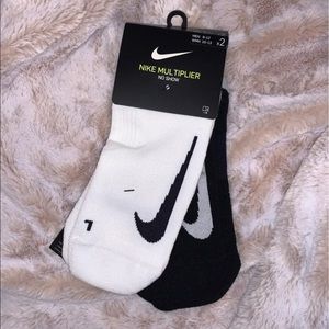 Nike Multiplier Dri-Fit No Show Socks Black/White